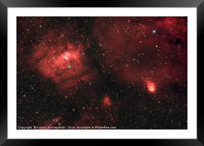 Deep space object Bubble Nebula (NGC 7635) Framed Mounted Print by Łukasz Szczepański