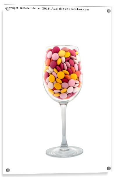 Wine glass and candy Acrylic by Peter Hatter
