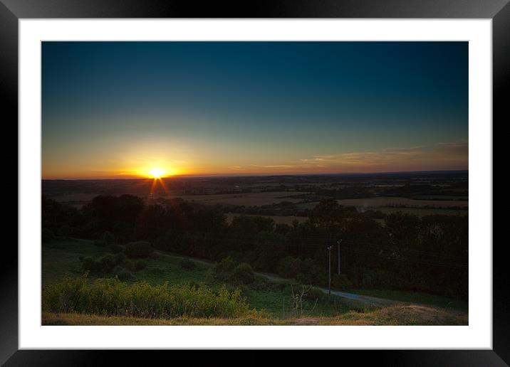Sunset on the Downs Framed Mounted Print by Nigel Coomber