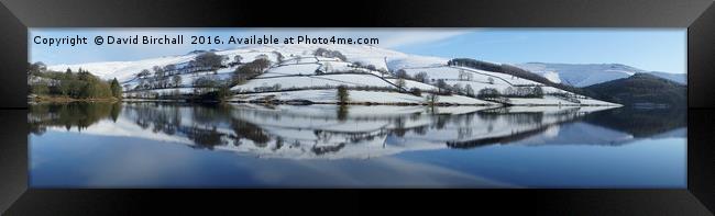 Ladybower Winter Reflections Panorama Framed Print by David Birchall