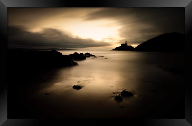 Winter morning at Mumbles lighthouse Framed Print by Leighton Collins