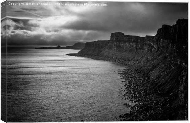 Cliff Seascape on Skye Canvas Print by Karl Thompson