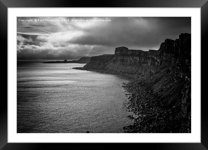 Cliff Seascape on Skye Framed Mounted Print by Karl Thompson