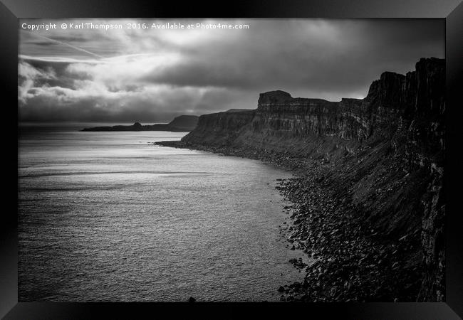 Cliff Seascape on Skye Framed Print by Karl Thompson