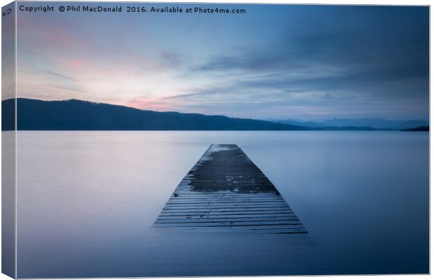 Flooded sunset Jetty, Windermere Canvas Print by Phil MacDonald