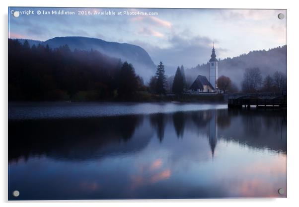 Morning at Lake Bohinj in Slovenia Acrylic by Ian Middleton
