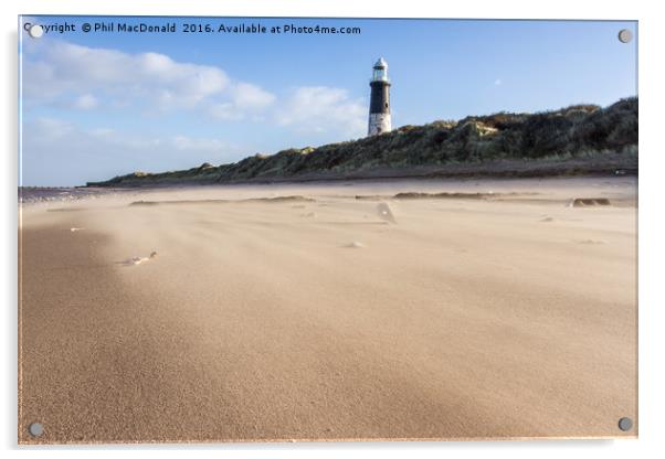 Sandstorm, Spurn Lighthouse Acrylic by Phil MacDonald
