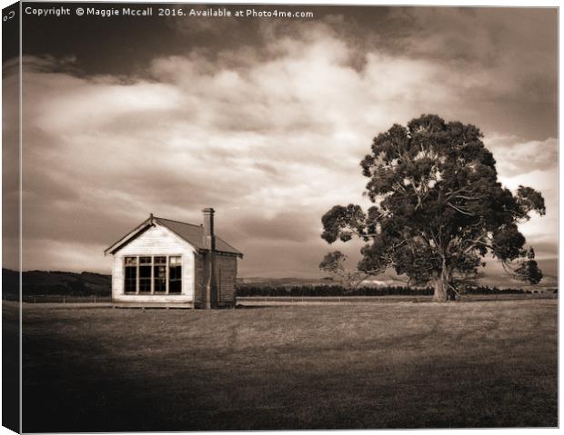 Old School House, Otahu Flat, New Zealand Canvas Print by Maggie McCall
