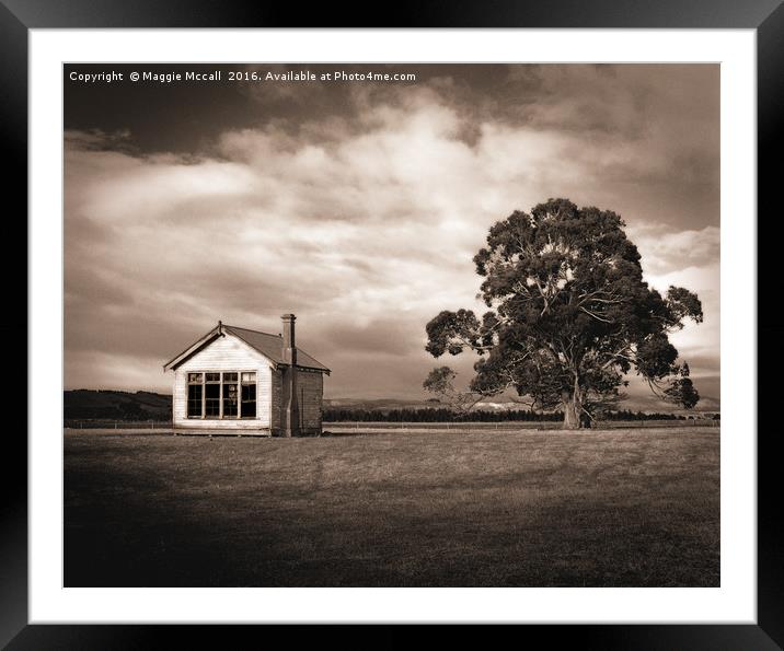 Old School House, Otahu Flat, New Zealand Framed Mounted Print by Maggie McCall