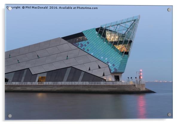 The Deep in Hull, Blue Hour on the Humber Acrylic by Phil MacDonald