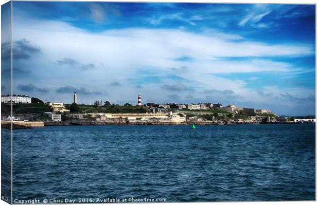 Plymouth Hoe and seafront Canvas Print by Chris Day