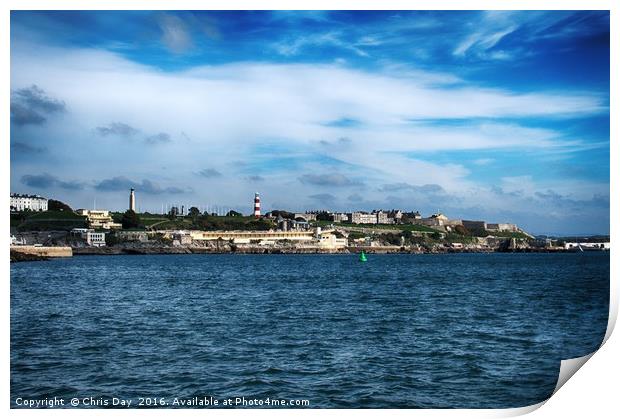 Plymouth Hoe and seafront Print by Chris Day