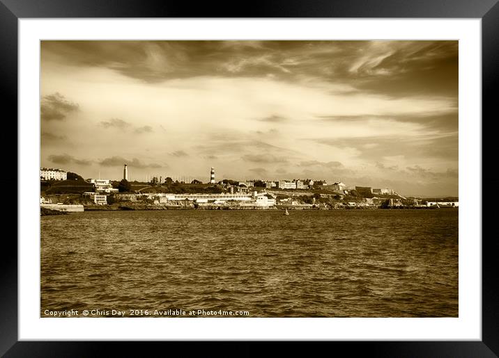 Plymouth Hoe and seafront  Framed Mounted Print by Chris Day