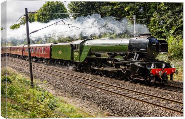 The Flying Scotsman at Hurworth Co Durham Canvas Print by Mike Cave