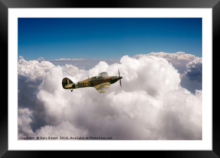 RAF Hawker Hurricane above clouds Framed Mounted Print by Gary Eason