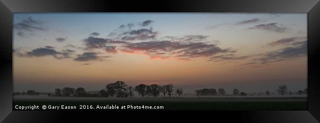 Lincolnshire rural sunset panorama Framed Print by Gary Eason
