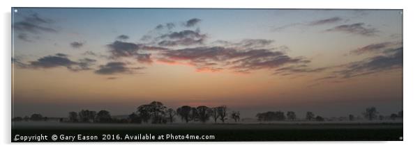 Lincolnshire rural sunset panorama Acrylic by Gary Eason