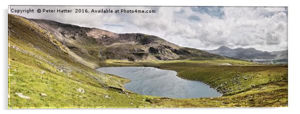 Llyn Ffynnon-y-gwas Lake on Snowdon Acrylic by Peter Hatter