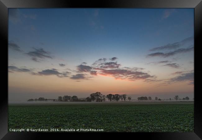 Lincolnshire rural sunset Framed Print by Gary Eason