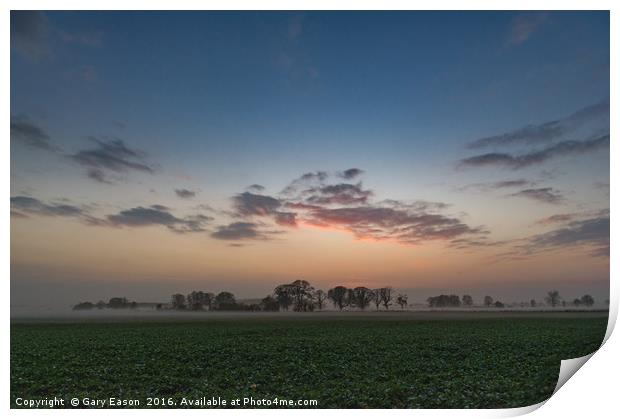 Lincolnshire rural sunset Print by Gary Eason