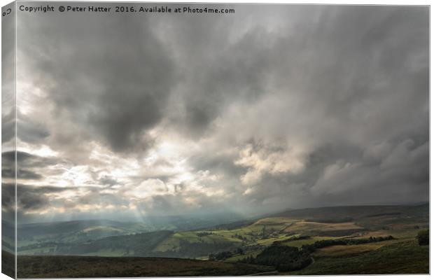 View from Stanage Edge Derbyshire Canvas Print by Peter Hatter