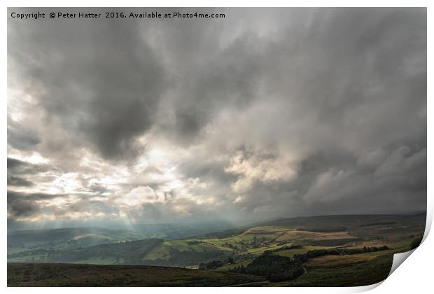 View from Stanage Edge Derbyshire Print by Peter Hatter