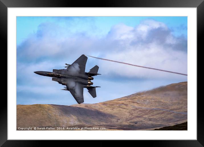 F15 Eagle in the Mach loop Framed Mounted Print by Sarah Fisher