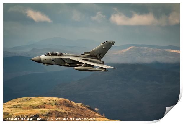 RAF Marham Tornado in the Mach loop Print by Sarah Fisher