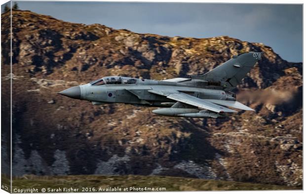 RAF Marham Tornado in the Mach loop Canvas Print by Sarah Fisher