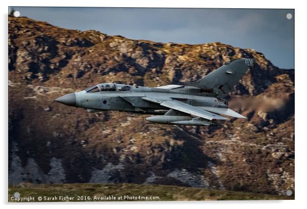 RAF Marham Tornado in the Mach loop Acrylic by Sarah Fisher