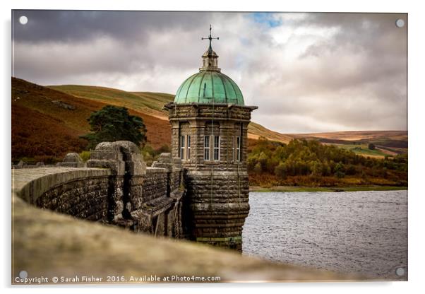 Elan Valley dam Acrylic by Sarah Fisher