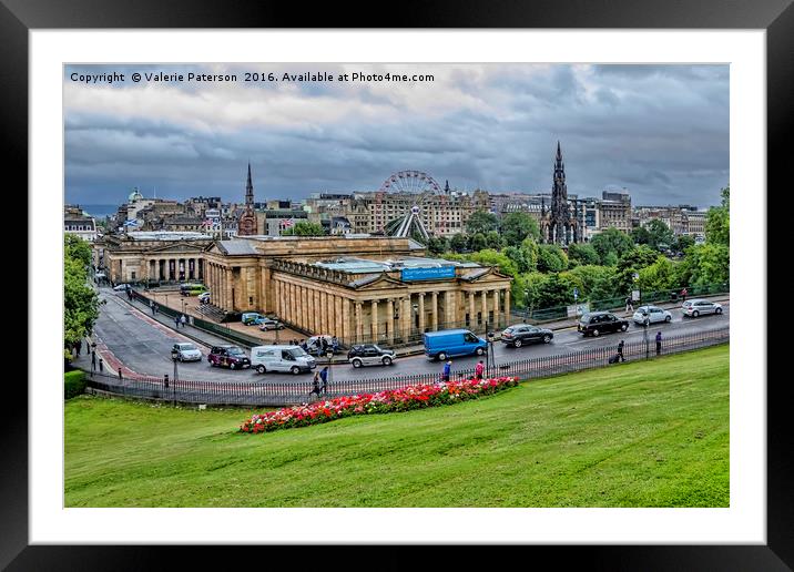 Edinburgh View Framed Mounted Print by Valerie Paterson
