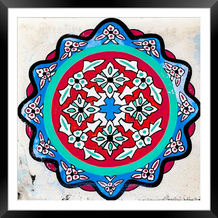 Side Islamic Flower Art Framed Mounted Print by Antony McAulay