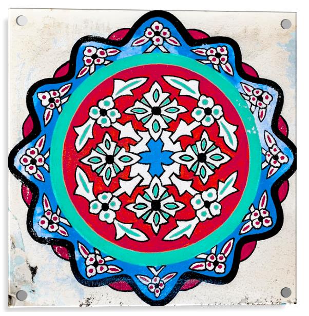 Side Islamic Flower Art Acrylic by Antony McAulay