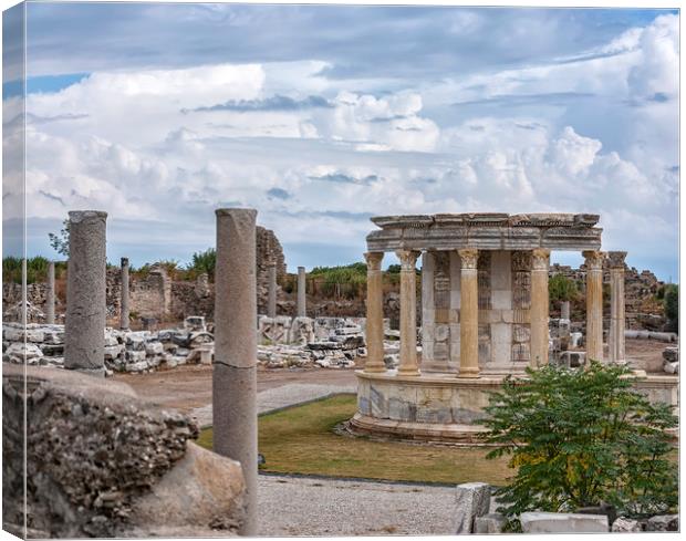 Side Temple of Tyche Ruins Canvas Print by Antony McAulay