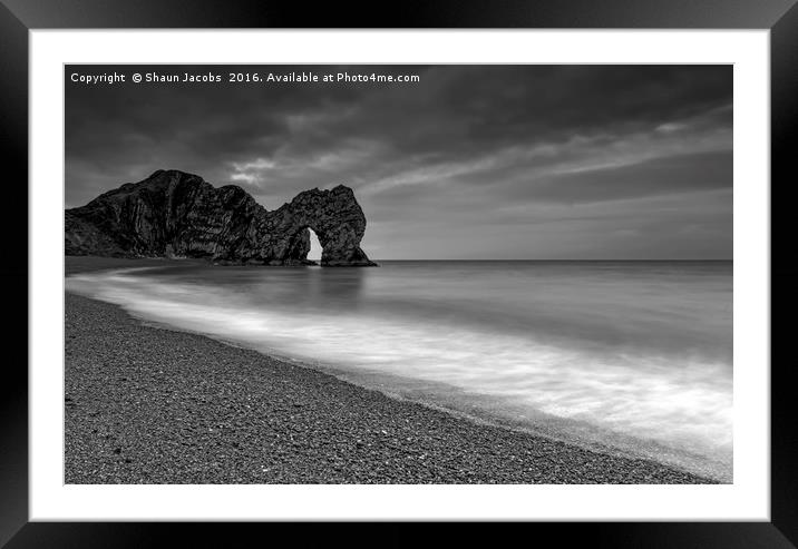Durdle Door stormy morning  Framed Mounted Print by Shaun Jacobs