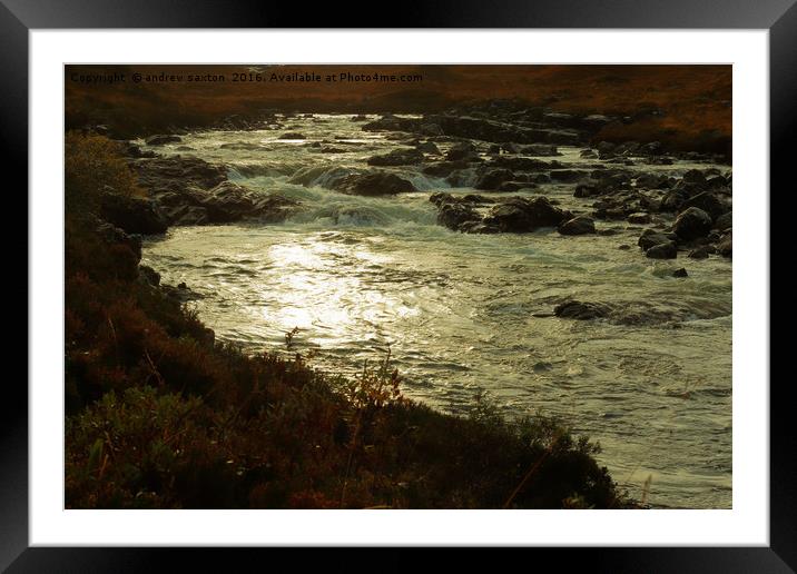 SUNSET RIVER Framed Mounted Print by andrew saxton
