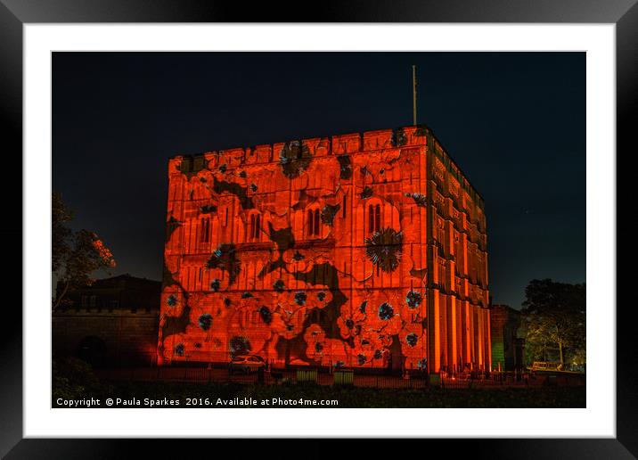 Norwich Castle Remembrance Tribute 2016 Framed Mounted Print by Paula Sparkes
