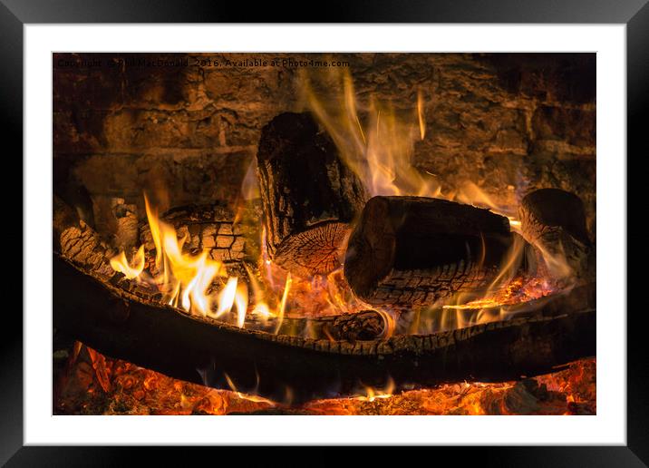 Log fire Framed Mounted Print by Phil MacDonald