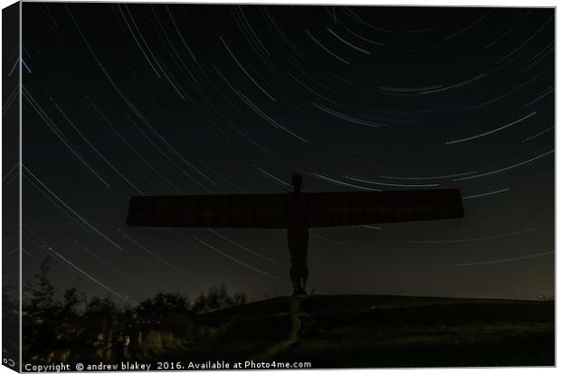 Angel Of the North Startrail Canvas Print by andrew blakey