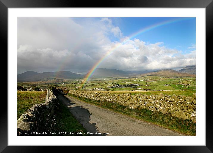 Mourne Mountain Rainbow Framed Mounted Print by David McFarland