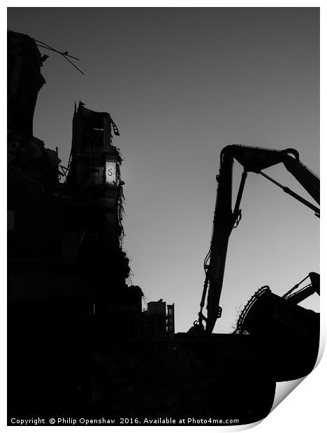 Five - Demolition - Leeds Print by Philip Openshaw