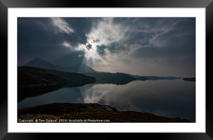 Quinag sunrays  Framed Mounted Print by Tom Dolezal