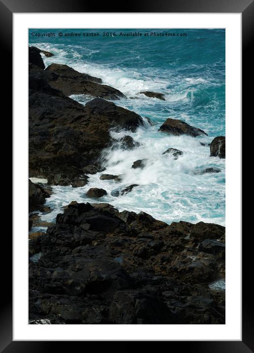 ROCKY WATERS. Framed Mounted Print by andrew saxton