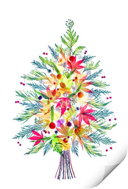 Christmas Festive Flora Print by Jacky Parker