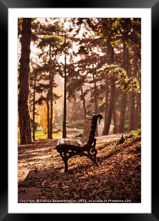 Autumn park scene Framed Mounted Print by Ksenija Bozenko Stojan