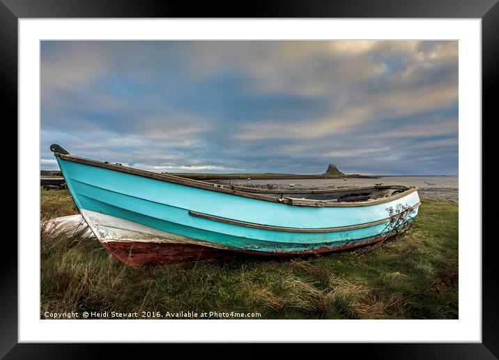Fishing Boat on the Holy Island of Lindisfarne Framed Mounted Print by Heidi Stewart