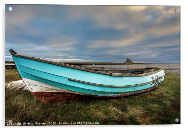 Fishing Boat on the Holy Island of Lindisfarne Acrylic by Heidi Stewart