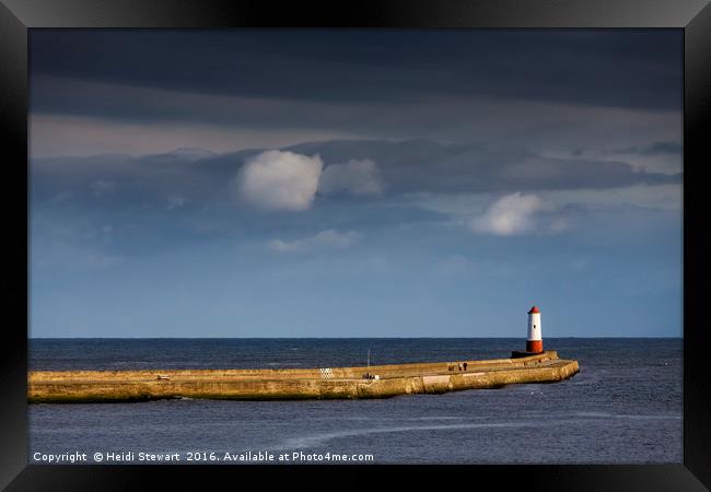 Berwick Lighthouse and Pier, Northumbrian Coast Framed Print by Heidi Stewart
