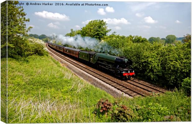 A3 Class 60103 Flying Scotsman Steam Locomotive Canvas Print by Andrew Harker